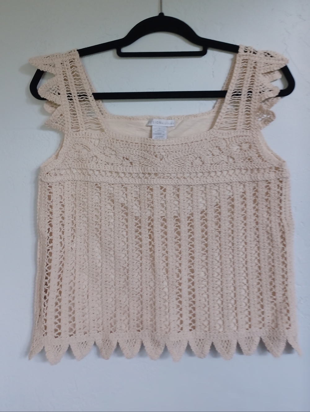 Design History Cap Sleeve Crochet Tank Top